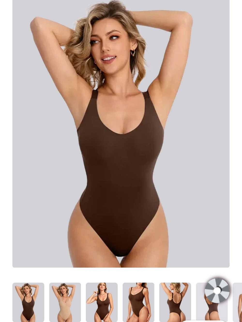 New Sleek Brown Scoop-Neck Bodysuit soft and buttery -M